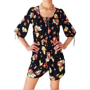 Yumi Kim black floral romper